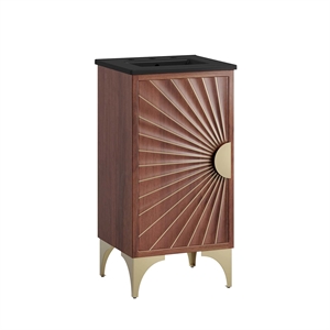 Modway Daylight 18&quot Solid Mango Wood Bathroom Vanity in Black/Walnut