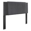 Modway Felicity Channel Tufted Velvet Twin Headboard in Charcoal