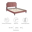 Modway Novi Modern Performance Velvet King Bed in Dusty Rose Pink