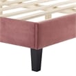 Modway Novi Modern Performance Velvet King Bed in Dusty Rose Pink