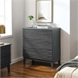 Modway Render 3-Drawer Modern Particleboard Wood Bachelors Chest in Charcoal
