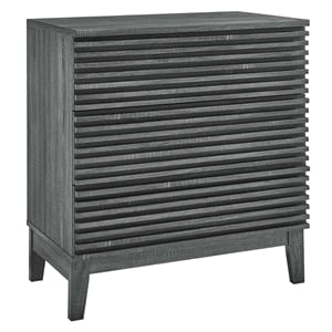 Modway Render 3-Drawer Modern Particleboard Wood Bachelors Chest in Charcoal