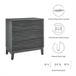 Modway Render 3-Drawer Modern Particleboard Wood Bachelors Chest in Charcoal
