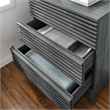 Modway Render 3-Drawer Modern Particleboard Wood Bachelors Chest in Charcoal