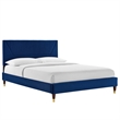 Modway Yasmine Channel Tufted Velvet Full Platform Bed - Navy