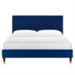 Modway Yasmine Channel Tufted Velvet Full Platform Bed - Navy