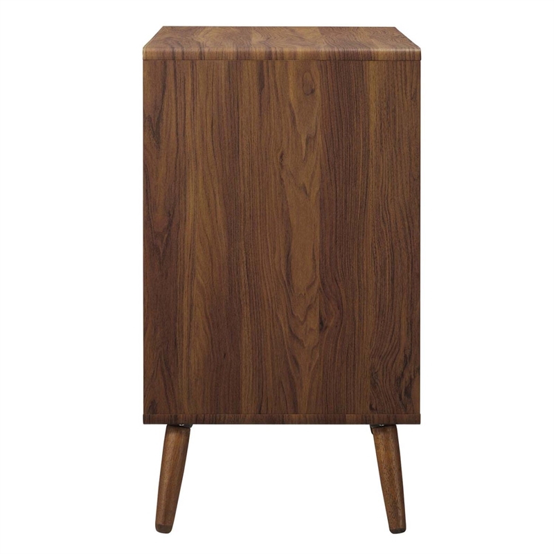 Modway Transmit 3-Drawer Particleboard Wood Chest in Walnut/White