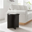 Modway Silas Round Modern Wood Side Table with X-Shaped Base in Black