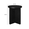 Modway Silas Round Modern Wood Side Table with X-Shaped Base in Black