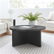 Modway Silas Round Modern Wood Coffee Table with X-Shaped Base in Black