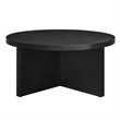 Modway Silas Round Modern Wood Coffee Table with X-Shaped Base in Black