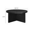 Modway Silas Round Modern Wood Coffee Table with X-Shaped Base in Black