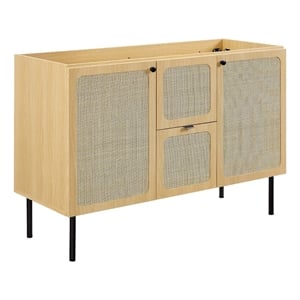Modway Chaucer 48&quot Metal & Wood Bathroom Vanity Cabinet in Oak
