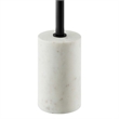 Modway Lyric Round Marble & Iron Side Table with Cylinder Base in White/Black