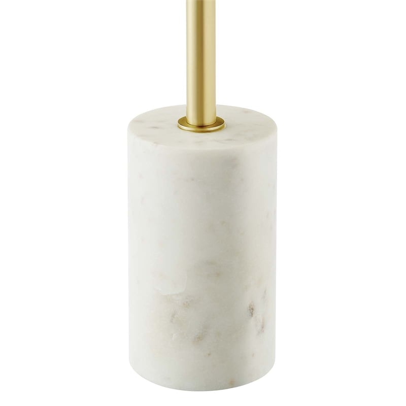 Modway Lyric Round Side Table in White Brass