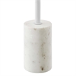 Modway Lyric Round Marble & Iron Side Table with Cylinder Base in White