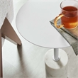 Modway Lyric Round Marble & Iron Side Table with Cylinder Base in White