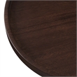 Modway Amina Round Acacia Wood Side Table in White and Walnut