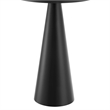 Modway Maren Round Iron Metal Side Table with Conical Pedestal Base in Black