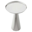 Modway Maren Round Iron Metal Side Table with Conical Pedestal Base in Nickel