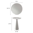 Modway Maren Round Iron Metal Side Table with Conical Pedestal Base in Nickel