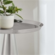 Modway Maren Round Iron Metal Side Table with Conical Pedestal Base in Nickel