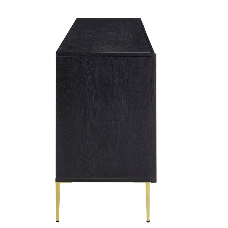 Modway Alchemist Wood & Metal Storage Cabinet Sideboard in Black/Gold