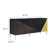 Modway Alchemist Wood & Metal Storage Cabinet Sideboard in Black/Gold