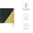 Modway Alchemist Wood & Metal Storage Cabinet Sideboard in Black/Gold