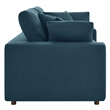 Modway Commix Upholstered Modern Fabric & Wood Loveseat in Azure