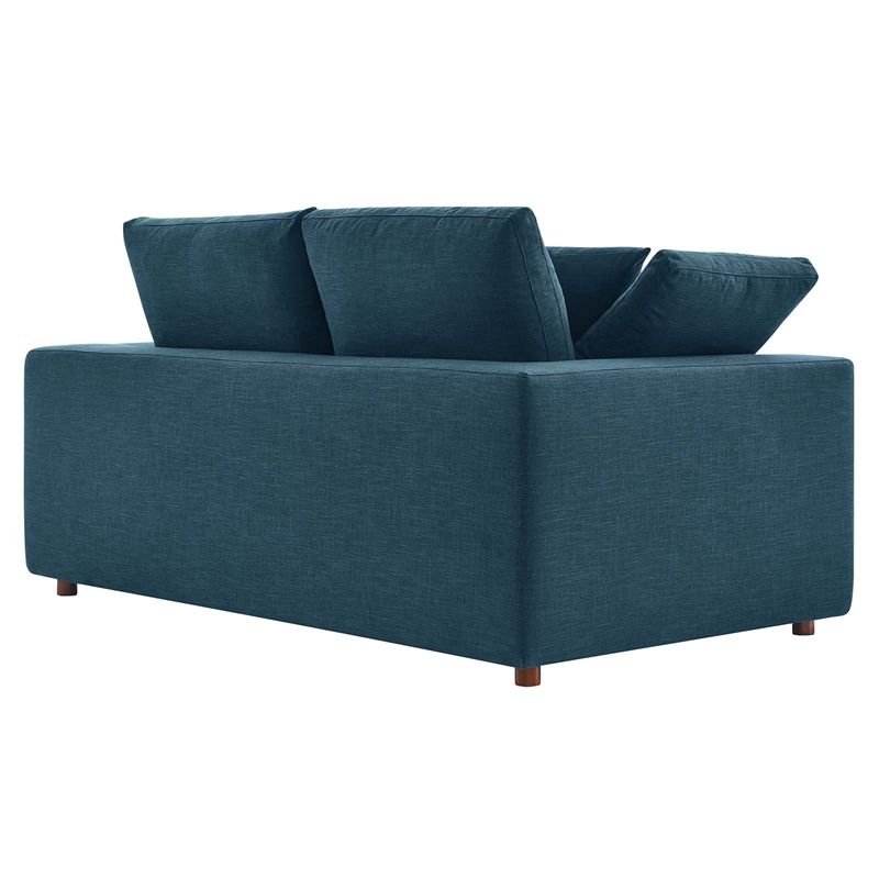 Modway Commix Upholstered Modern Fabric & Wood Loveseat in Azure