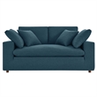 Modway Commix Upholstered Modern Fabric & Wood Loveseat in Azure