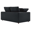 Modway Commix Upholstered Modern Fabric & Wood Loveseat in Black
