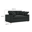 Modway Commix Upholstered Modern Fabric & Wood Loveseat in Black