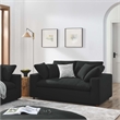 Modway Commix Upholstered Modern Fabric & Wood Loveseat in Black
