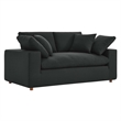 Modway Commix Upholstered Modern Fabric & Wood Loveseat in Black