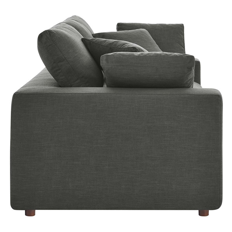 Modway Commix Upholstered Modern Fabric & Wood Loveseat in Gray
