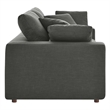 Modway Commix Upholstered Modern Fabric & Wood Loveseat in Gray
