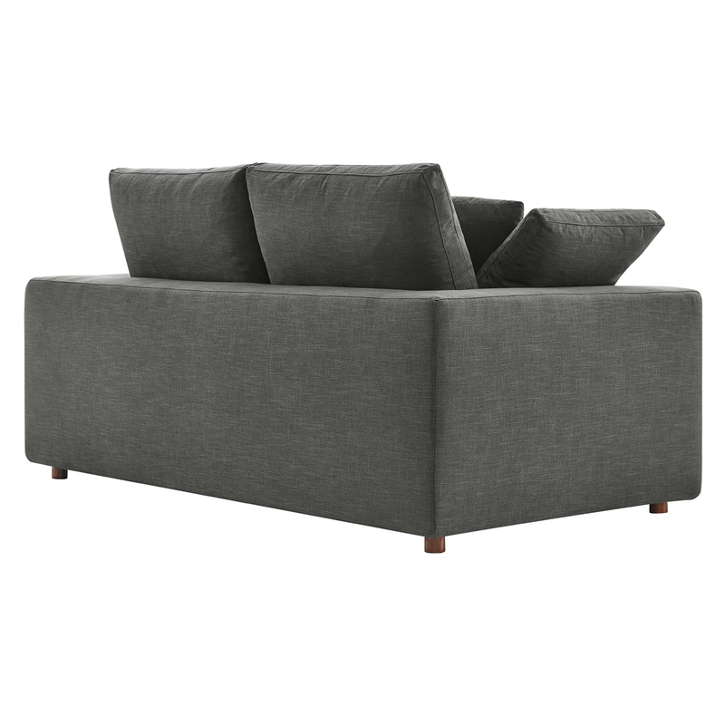 Modway Commix Upholstered Modern Fabric & Wood Loveseat in Gray