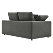 Modway Commix Upholstered Modern Fabric & Wood Loveseat in Gray