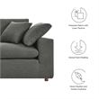 Modway Commix Upholstered Modern Fabric & Wood Loveseat in Gray