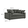 Modway Commix Upholstered Modern Fabric & Wood Loveseat in Gray