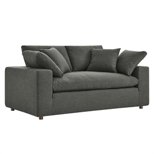 Modway Commix Upholstered Modern Fabric & Wood Loveseat in Gray