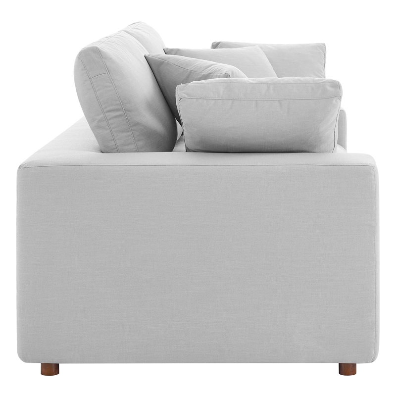 Modway Commix Upholstered Modern Fabric & Wood Loveseat in Light Gray