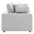 Modway Commix Upholstered Modern Fabric & Wood Loveseat in Light Gray