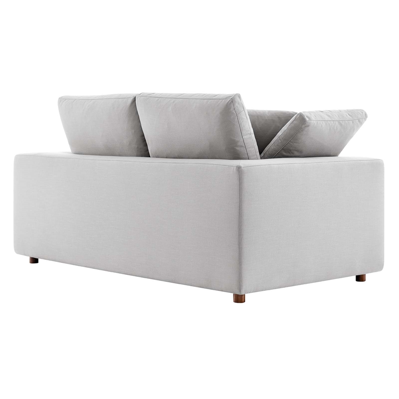 Modway Commix Upholstered Modern Fabric & Wood Loveseat in Light Gray