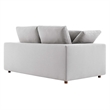 Modway Commix Upholstered Modern Fabric & Wood Loveseat in Light Gray