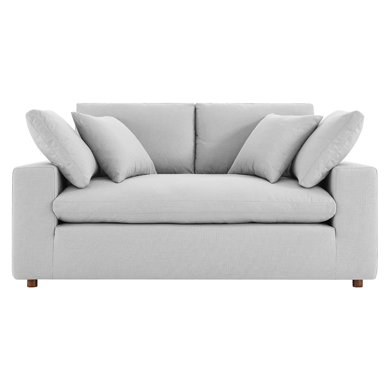 Modway Commix Upholstered Modern Fabric & Wood Loveseat in Light Gray