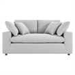 Modway Commix Upholstered Modern Fabric & Wood Loveseat in Light Gray