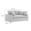 Modway Commix Upholstered Modern Fabric & Wood Loveseat in Light Gray